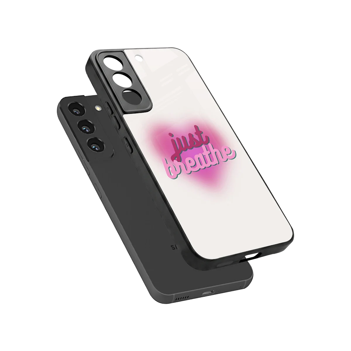 Just Breathe sleek samsung galaxy s22 cover with tempered glass back and TPU edges