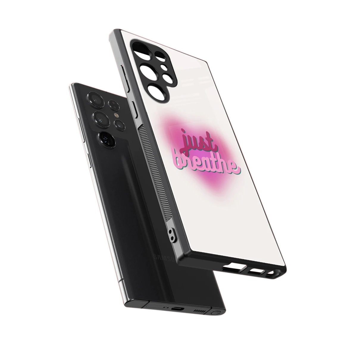Just Breathe sleek samsung galaxy s23 ultra cover with tempered glass back and TPU edges