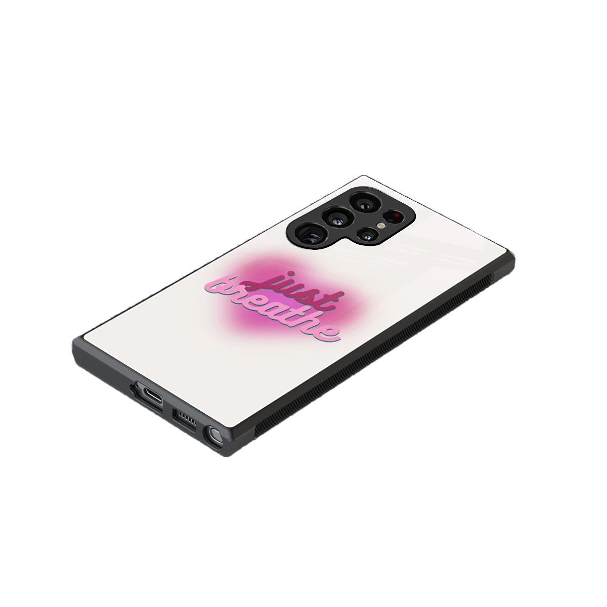 Just Breathe stylish phone case for samsung galaxy s23 ultra | glossy glass and slim fit