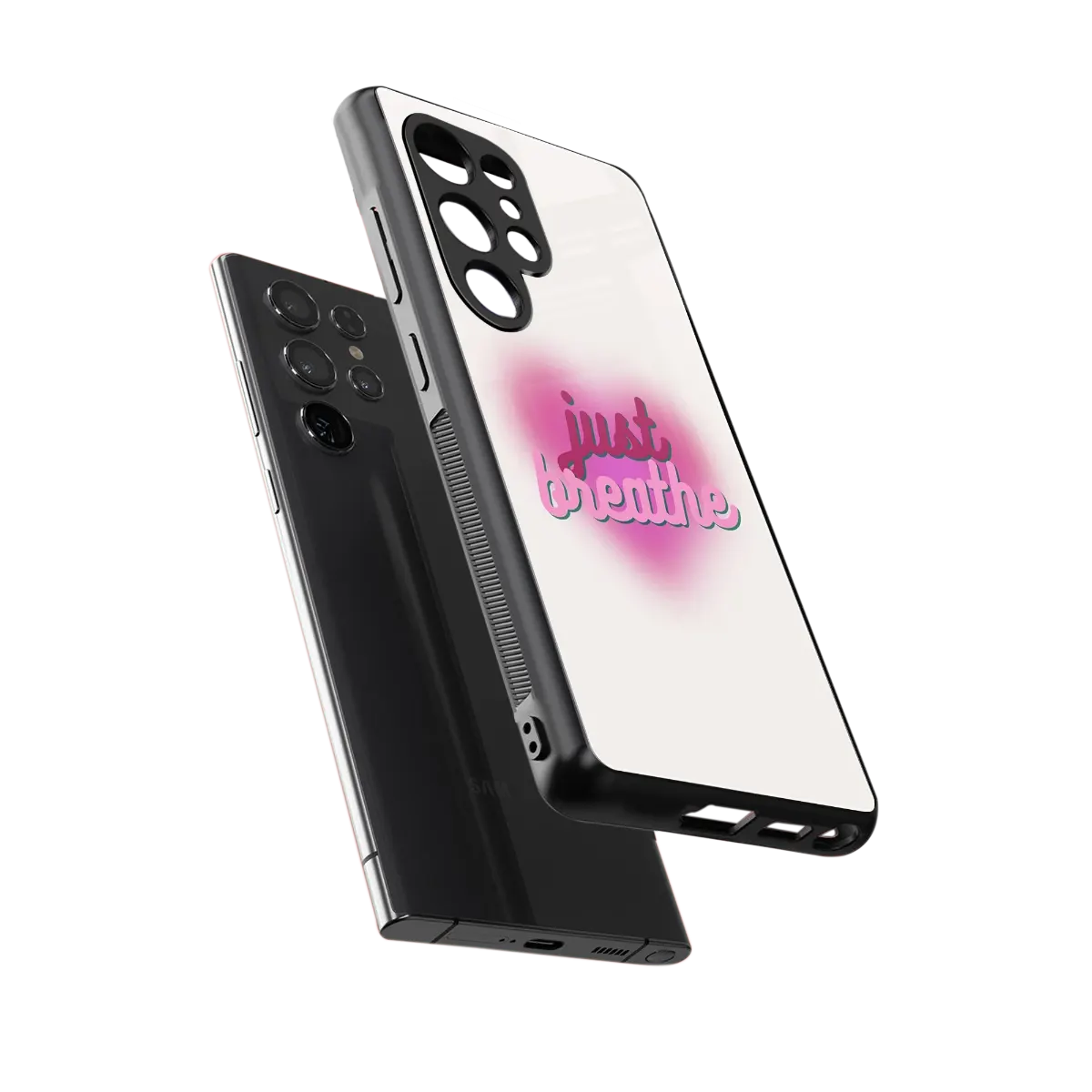 Just Breathe sleek samsung galaxy s25 ultra cover with tempered glass back and TPU edges