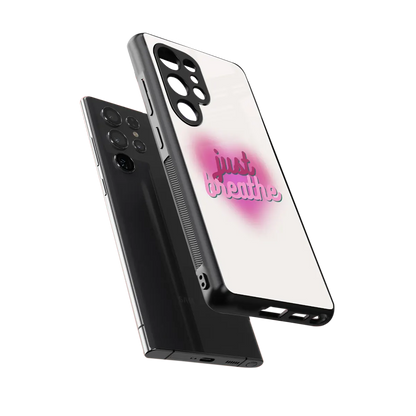 Just Breathe sleek samsung galaxy s25 ultra cover with tempered glass back and TPU edges