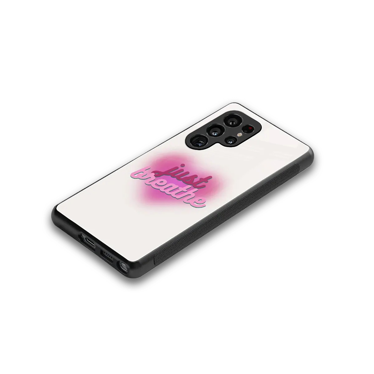 Just Breathe stylish phone case for samsung galaxy s25 ultra | glossy glass and slim fit