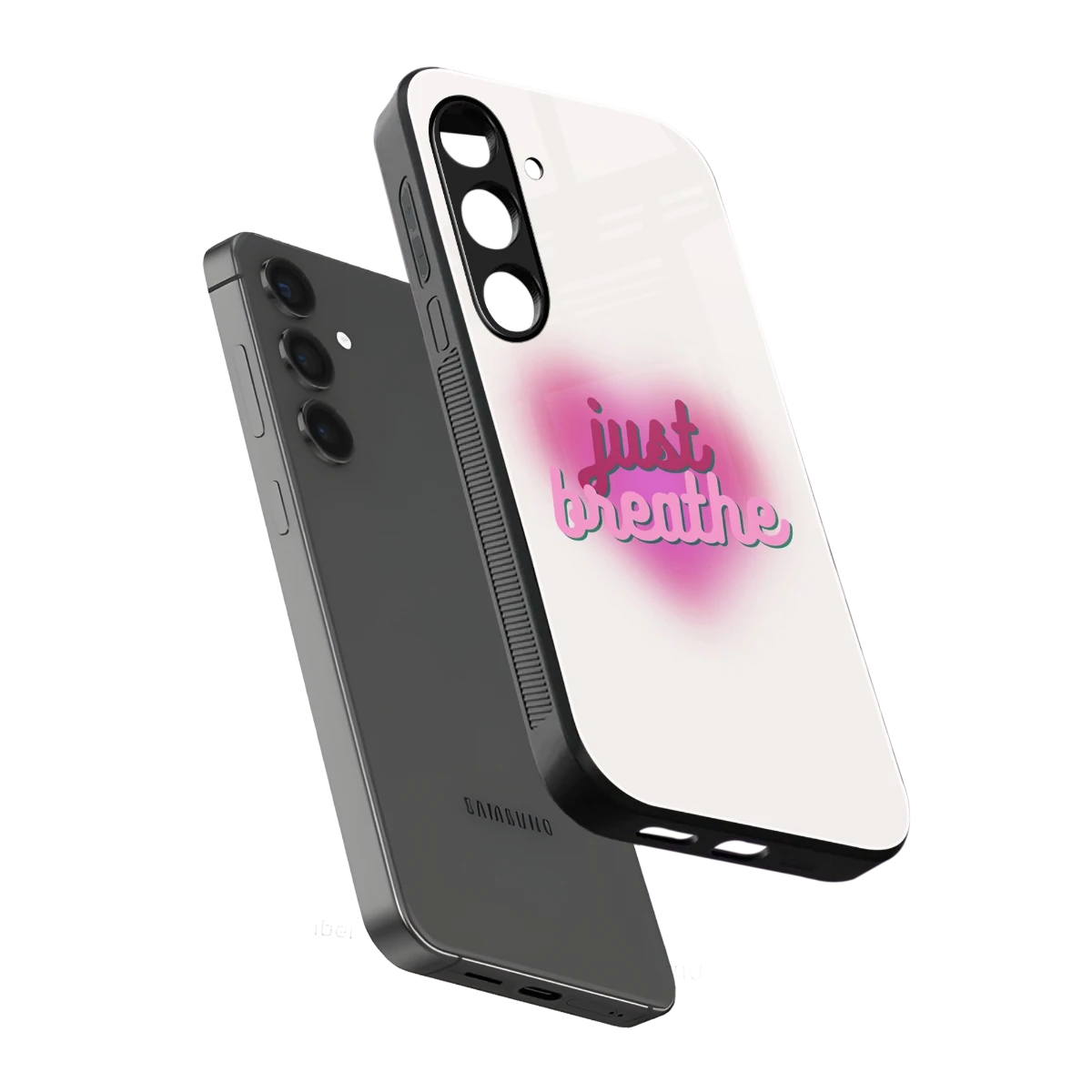Just Breathe sleek samsung galaxy s24 cover with tempered glass back and TPU edges
