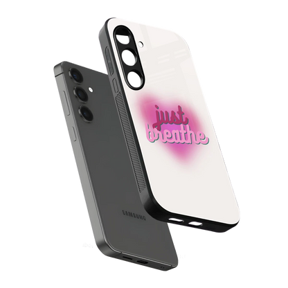 Just Breathe sleek samsung galaxy s24 cover with tempered glass back and TPU edges