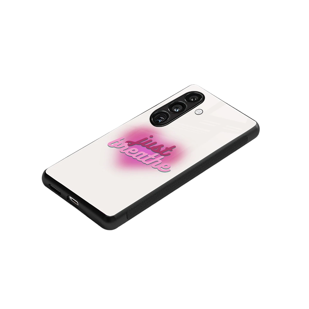Just Breathe stylish phone case for samsung galaxy s23 fe | glossy glass and slim fit