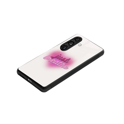 Just Breathe stylish phone case for samsung galaxy s23 fe | glossy glass and slim fit