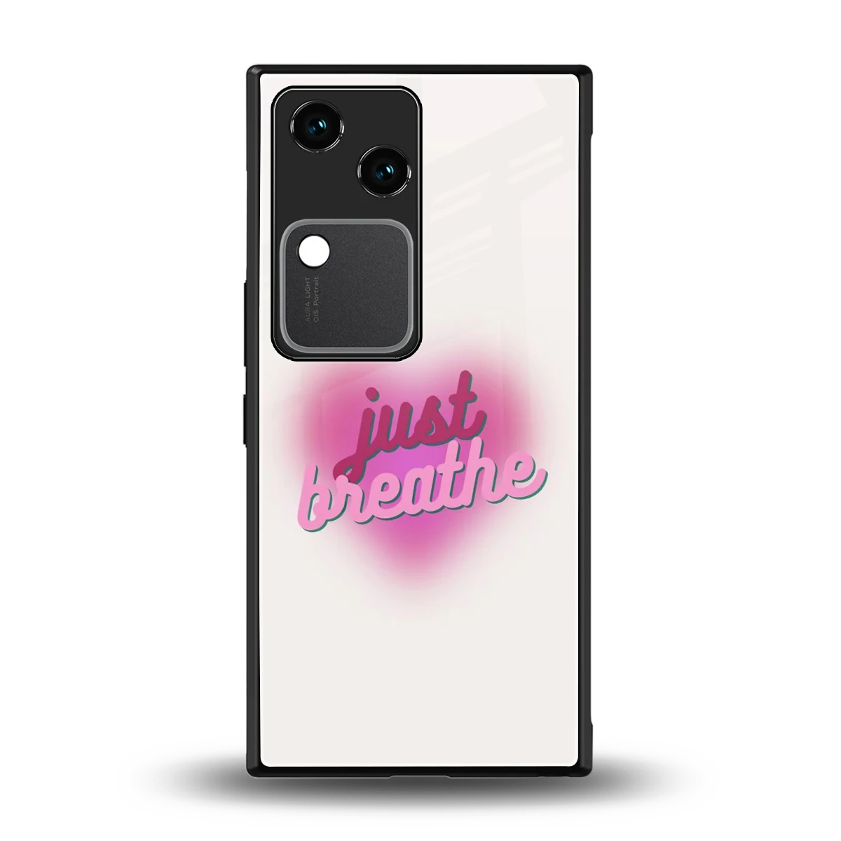 Just Breathe back phone cover | glass case for vivo v30