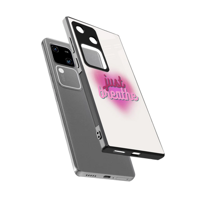 Just Breathe sleek vivo v30 cover with tempered glass back and TPU edges
