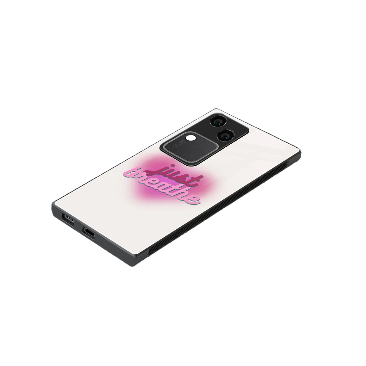 Just Breathe stylish phone case for vivo v30 | glossy glass and slim fit