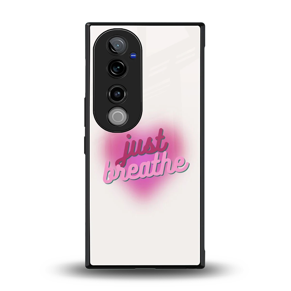 Just Breathe back phone cover | glass case for vivo v40 pro