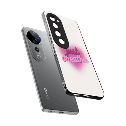 Just Breathe sleek vivo v40 pro cover with tempered glass back and TPU edges