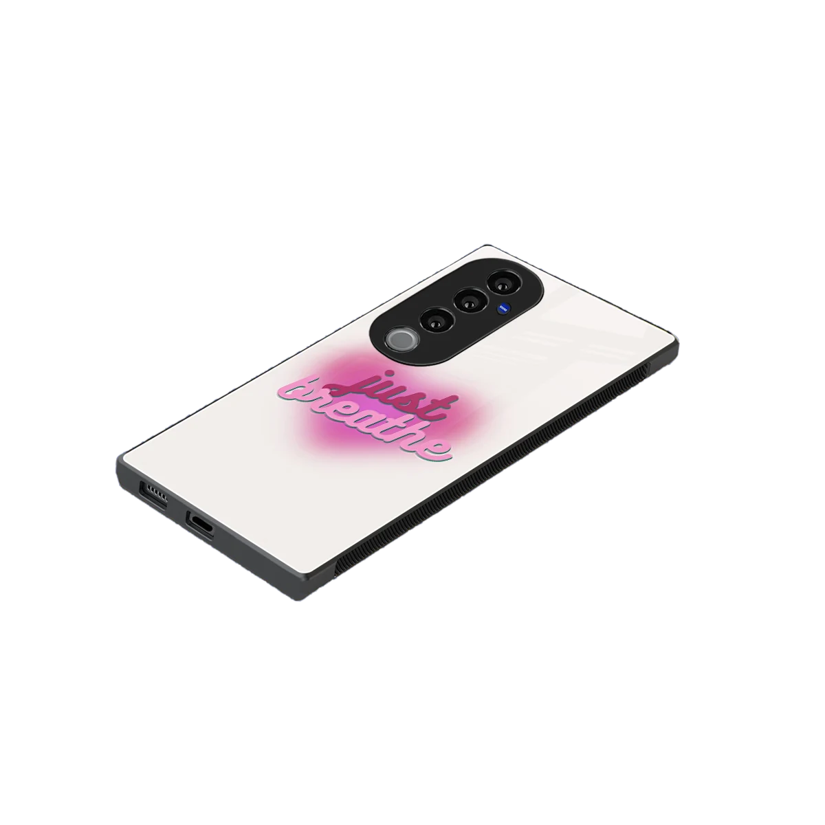 Just Breathe stylish phone case for vivo v40 pro | glossy glass and slim fit