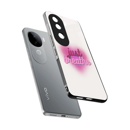 Just Breathe sleek vivo v40e cover with tempered glass back and TPU edges