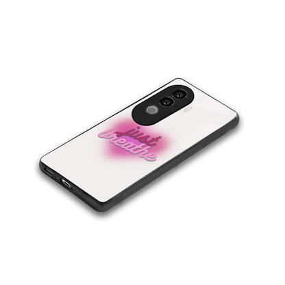 Just Breathe stylish phone case for vivo v40e | glossy glass and slim fit