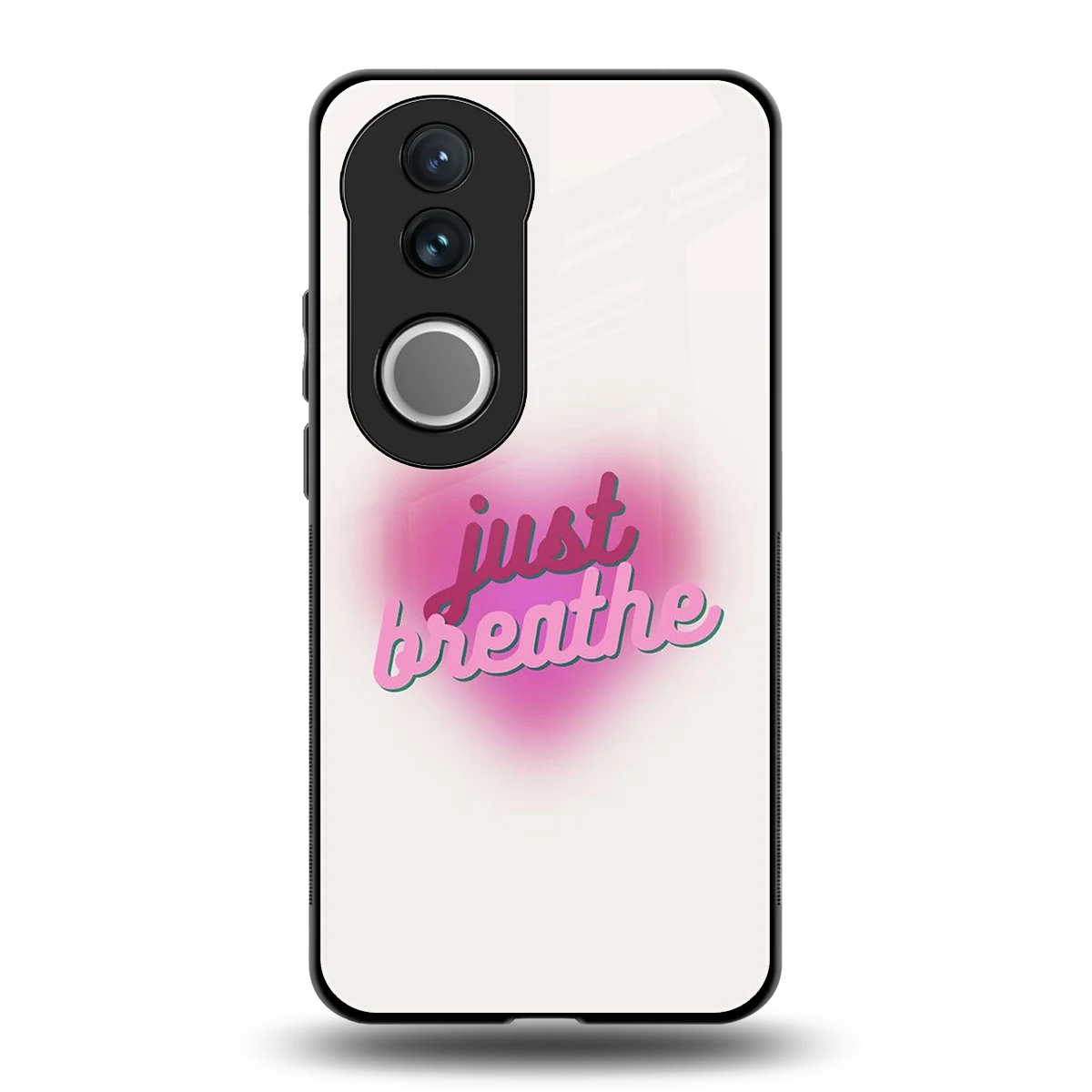 Just Breathe back phone cover | glass case for vivo v50