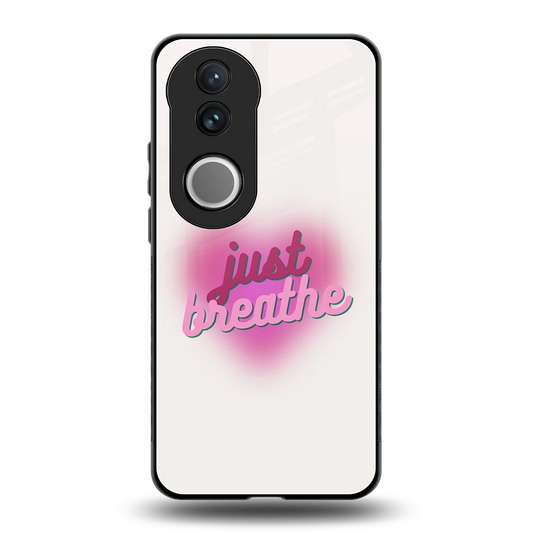 Just Breathe back phone cover | glass case for vivo v50