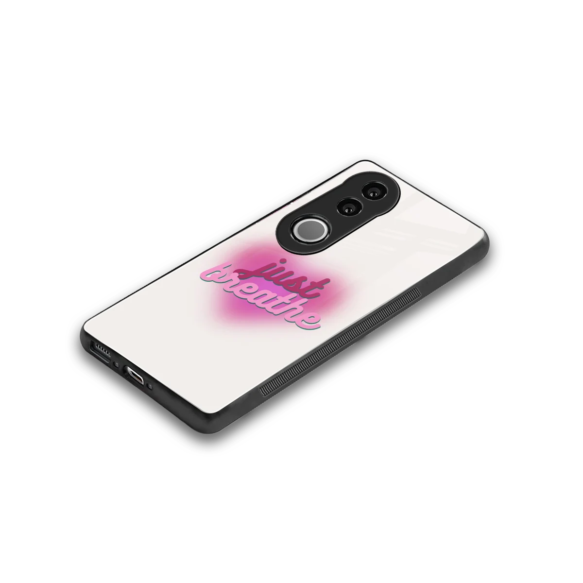 Just Breathe stylish phone case for vivo v50 | glossy glass and slim fit