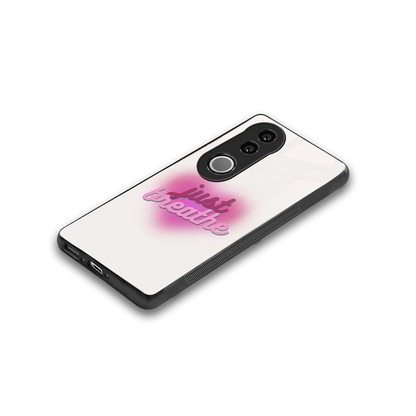 Just Breathe stylish phone case for vivo v50 | glossy glass and slim fit