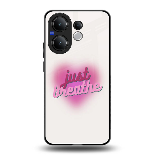Just Breathe back phone cover | glass case for vivo v60