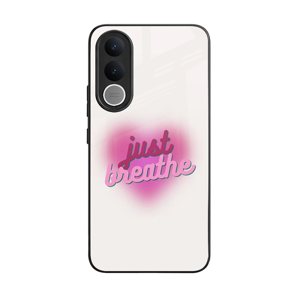 Just Breathe back phone cover | glass case for vivo v70 fe