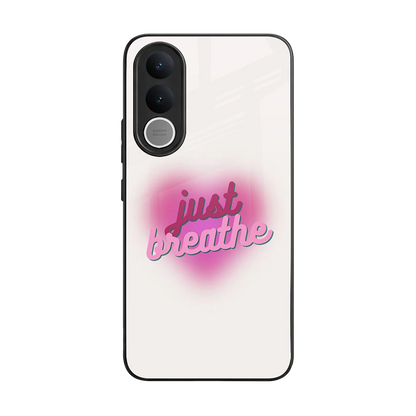 Just Breathe back phone cover | glass case for vivo v70 fe