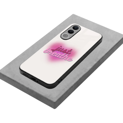 Just Breathe stylish phone case for vivo v70 fe | glossy glass and slim fit