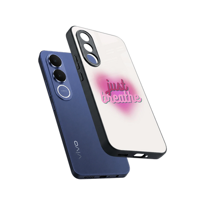 Just Breathe sleek vivo v70 fe cover with tempered glass back and TPU edges