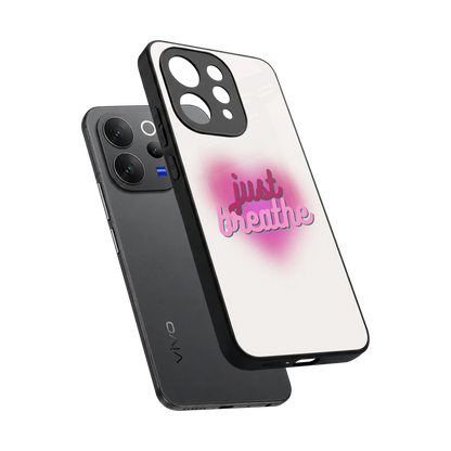 Just Breathe sleek vivo v70 cover with tempered glass back and TPU edges
