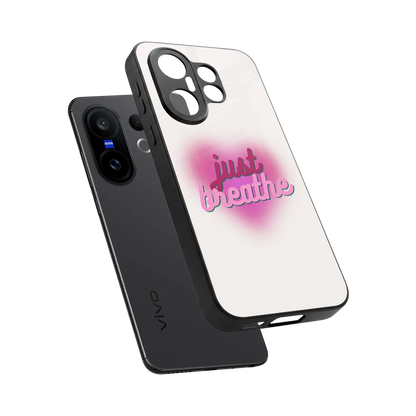 Just Breathe sleek vivo x200 fe cover with tempered glass back and TPU edges