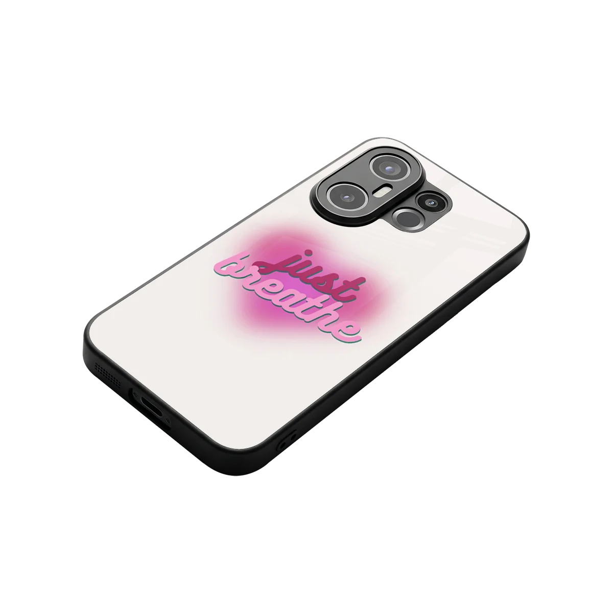 Just Breathe stylish phone case for vivo x200 fe | glossy glass and slim fit