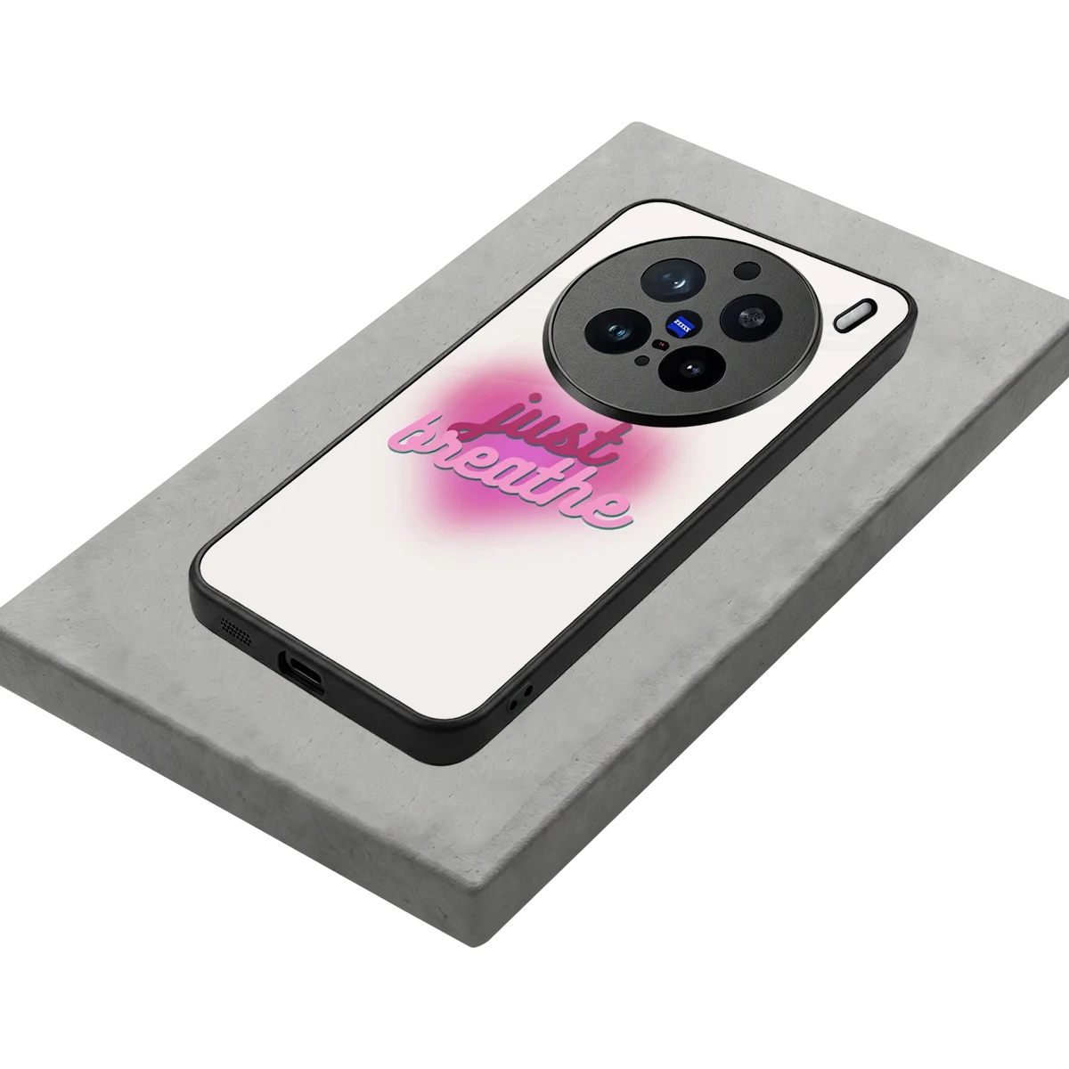 Just Breathe stylish phone case for vivo x200 pro | glossy glass and slim fit
