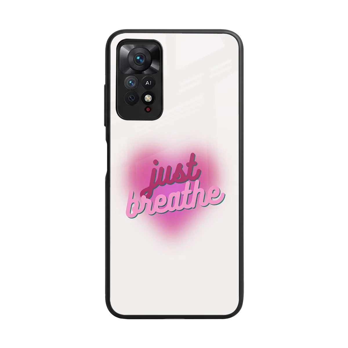 Just Breathe back phone cover | glass case for redmi note 11 pro