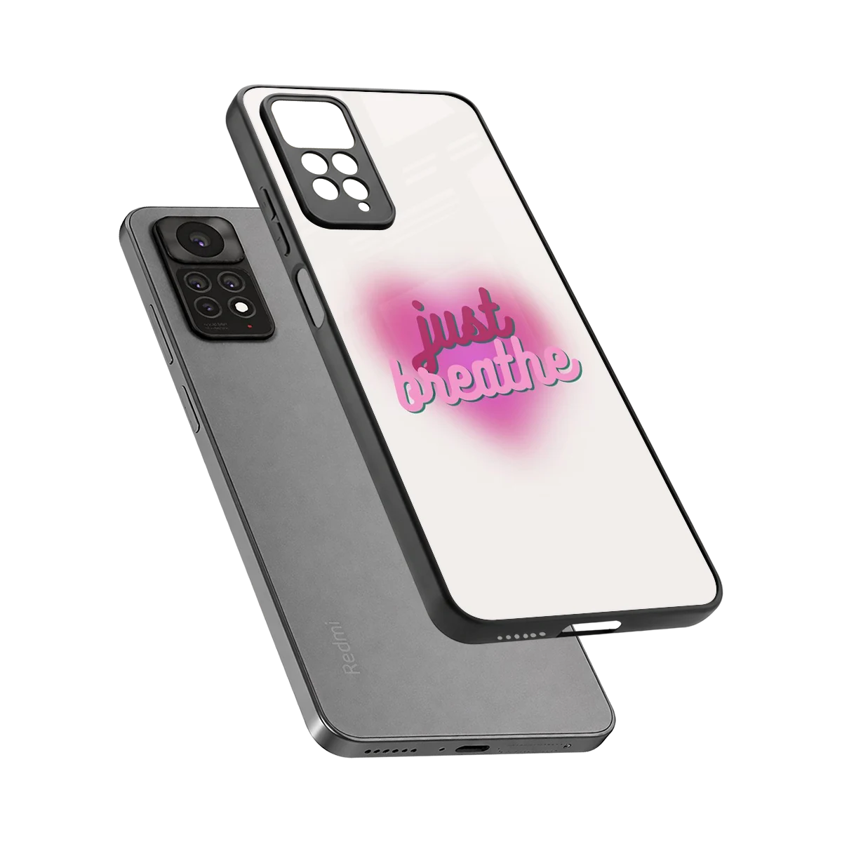 Just Breathe sleek redmi note 11 pro cover with tempered glass back and TPU edges