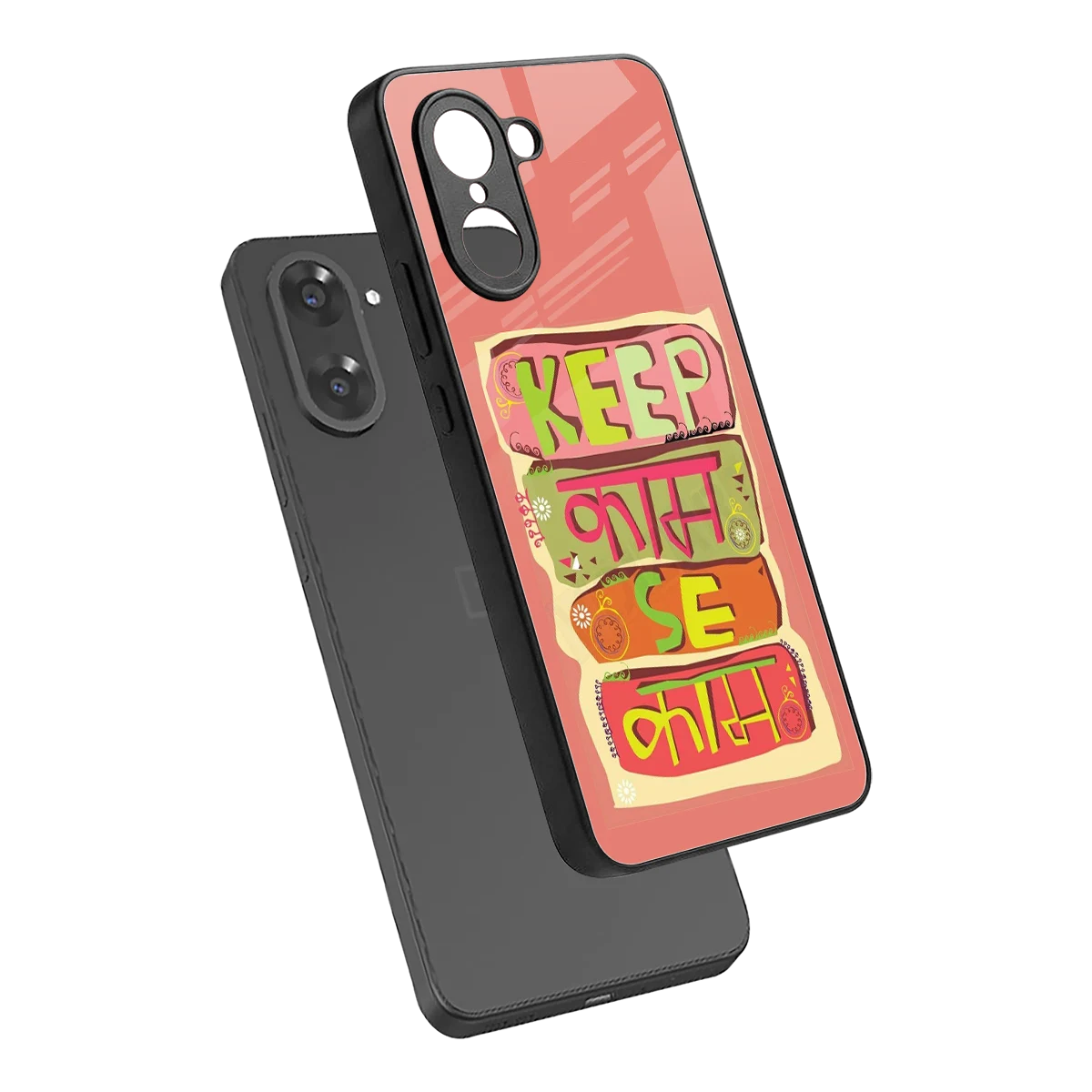 Kaam Se Kaam sleek oneplus nord ce5 5g cover with tempered glass back and TPU edges