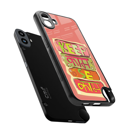 Kaam Se Kaam sleek cmf nothing phone 1 cover with tempered glass back and TPU edges