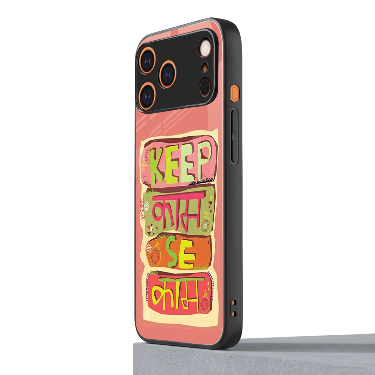 Kaam Se Kaam iphone 17 pro mobile cover | shockproof glass phone case