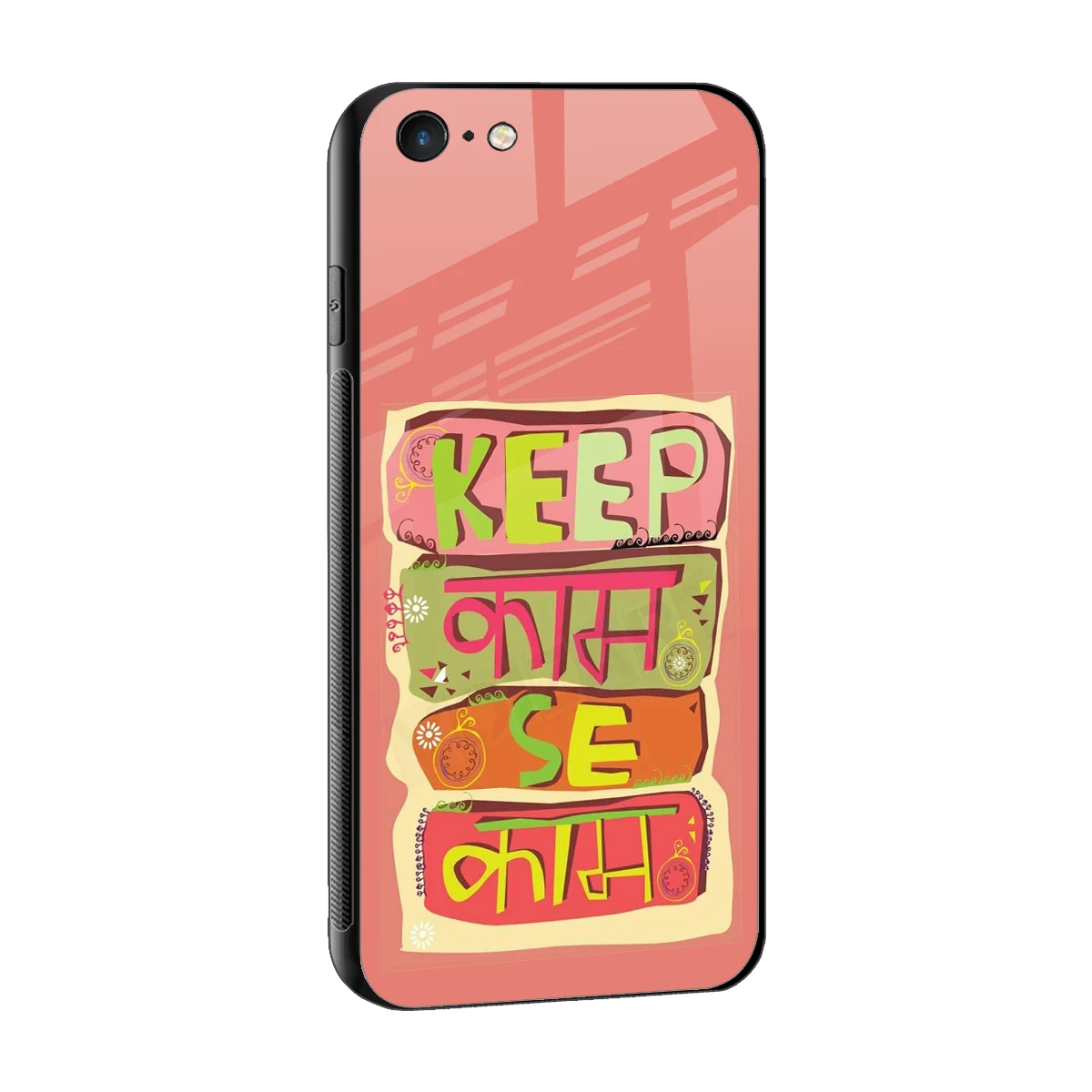 Kaam Se Kaam sleek iphone 6 cover with tempered glass back and TPU edges