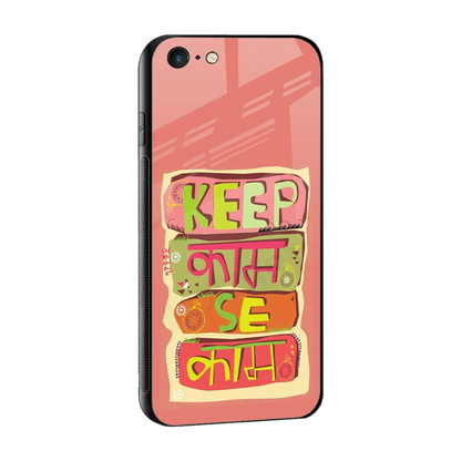 Kaam Se Kaam sleek iphone 6s plus cover with tempered glass back and TPU edges