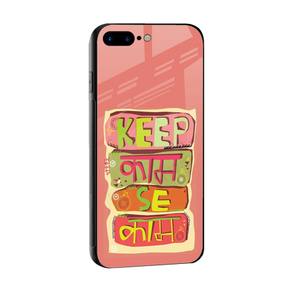 Kaam Se Kaam sleek iphone 8 plus cover with tempered glass back and TPU edges