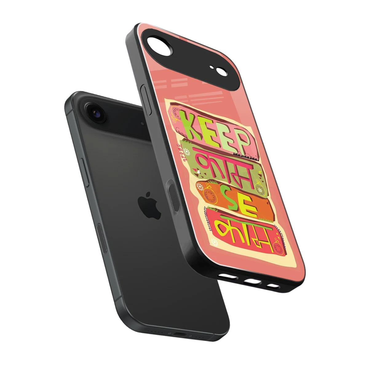 Kaam Se Kaam sleek iphone air cover with tempered glass back and TPU edges