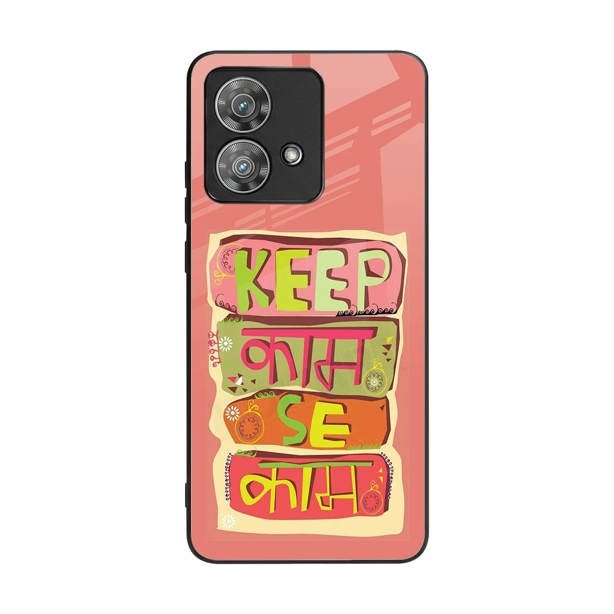 Kaam Se Kaam back phone cover | glass case for motorola edge 40 neo 5g