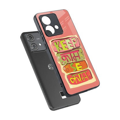 Kaam Se Kaam sleek motorola edge 40 neo 5g cover with tempered glass back and TPU edges