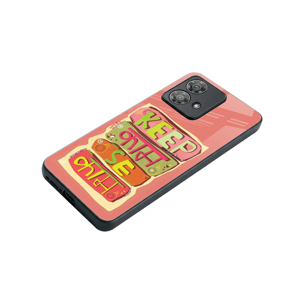Kaam Se Kaam stylish phone case for motorola edge 40 neo 5g | glossy glass and slim fit