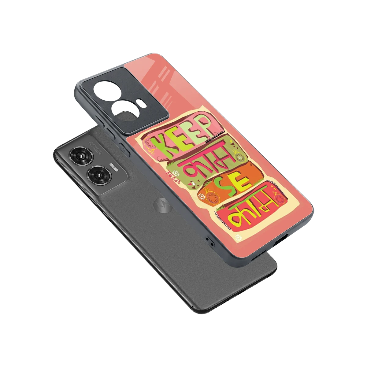 Kaam Se Kaam sleek motorola edge 50 fusion cover with tempered glass back and TPU edges