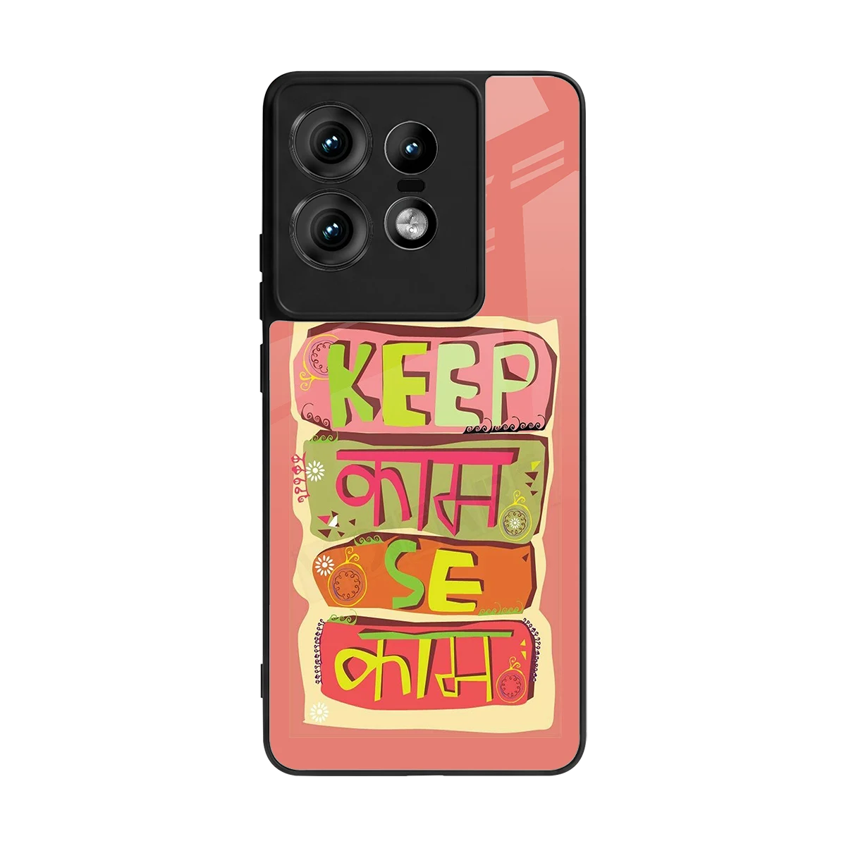 Kaam Se Kaam back phone cover | glass case for motorola edge 50 pro