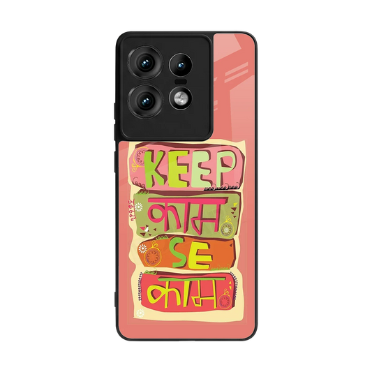 Kaam Se Kaam back phone cover | glass case for motorola edge 50 pro