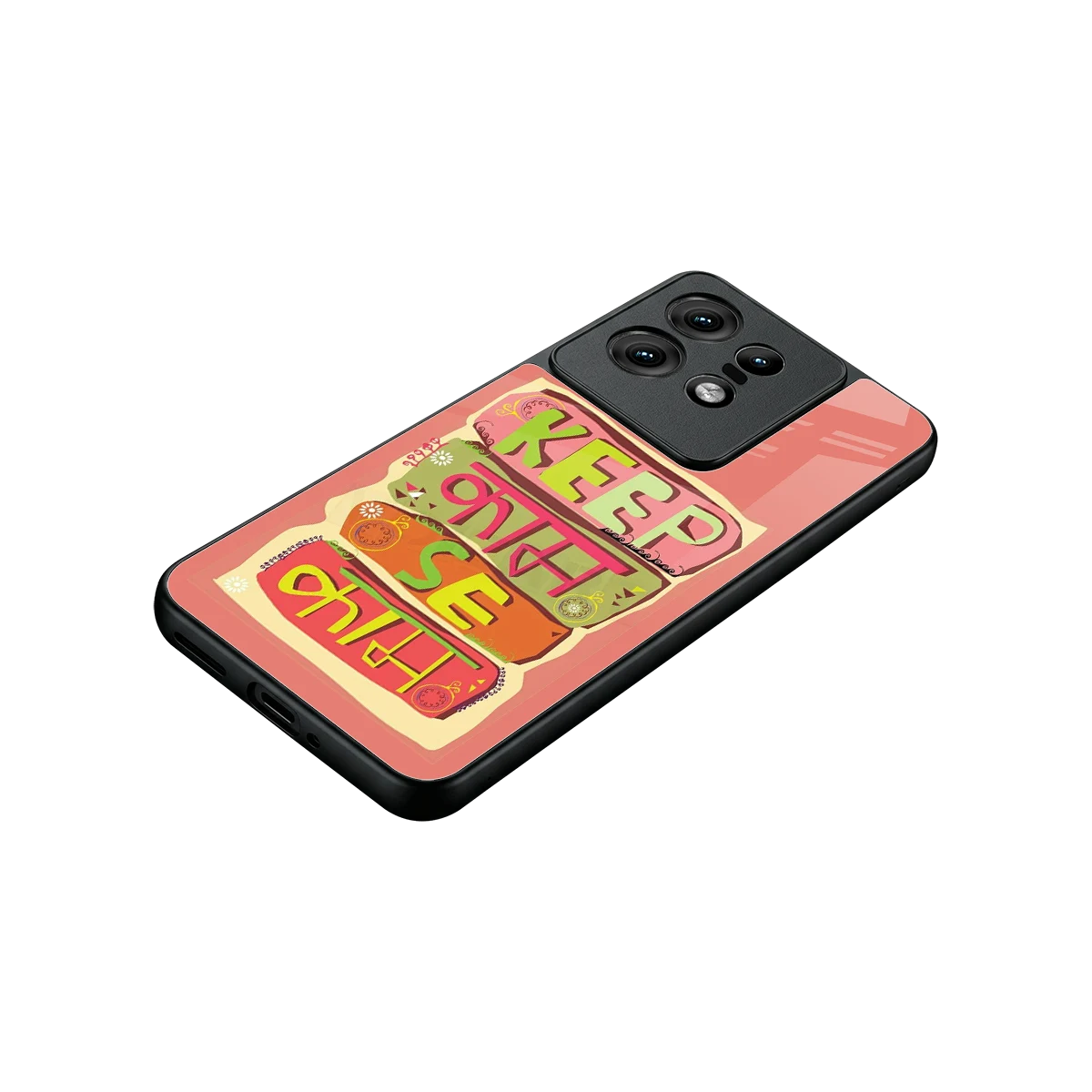 Kaam Se Kaam stylish phone case for motorola edge 50 pro | glossy glass and slim fit