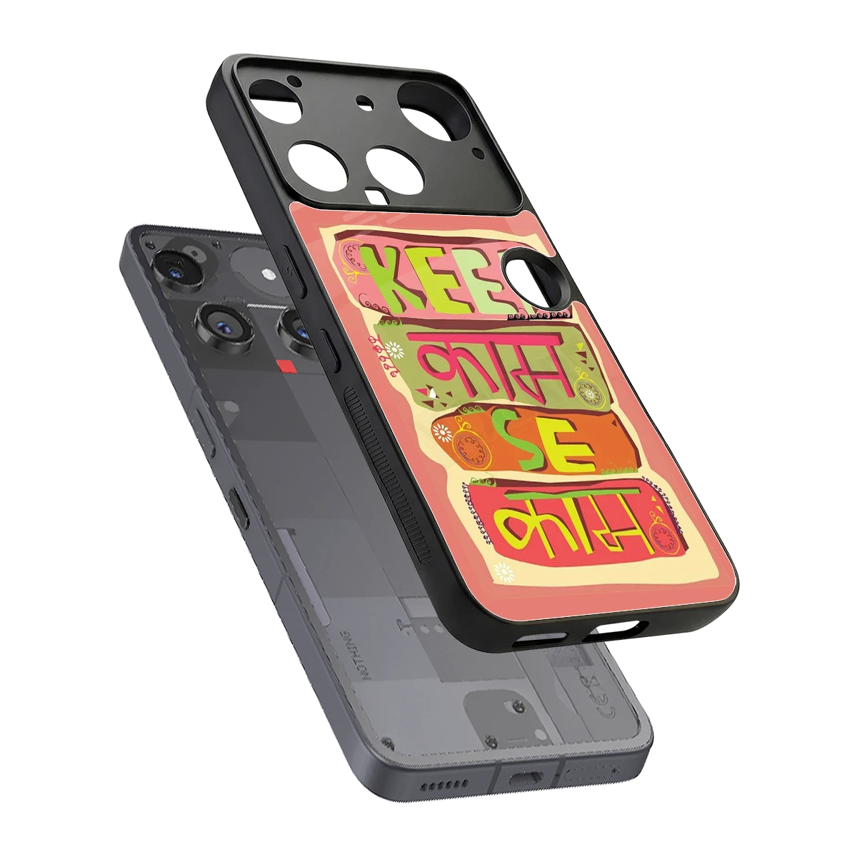 Kaam Se Kaam sleek nothing phone 3 cover with tempered glass back and TPU edges