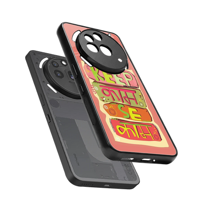 Kaam Se Kaam sleek nothing phone 3a pro cover with tempered glass back and TPU edges