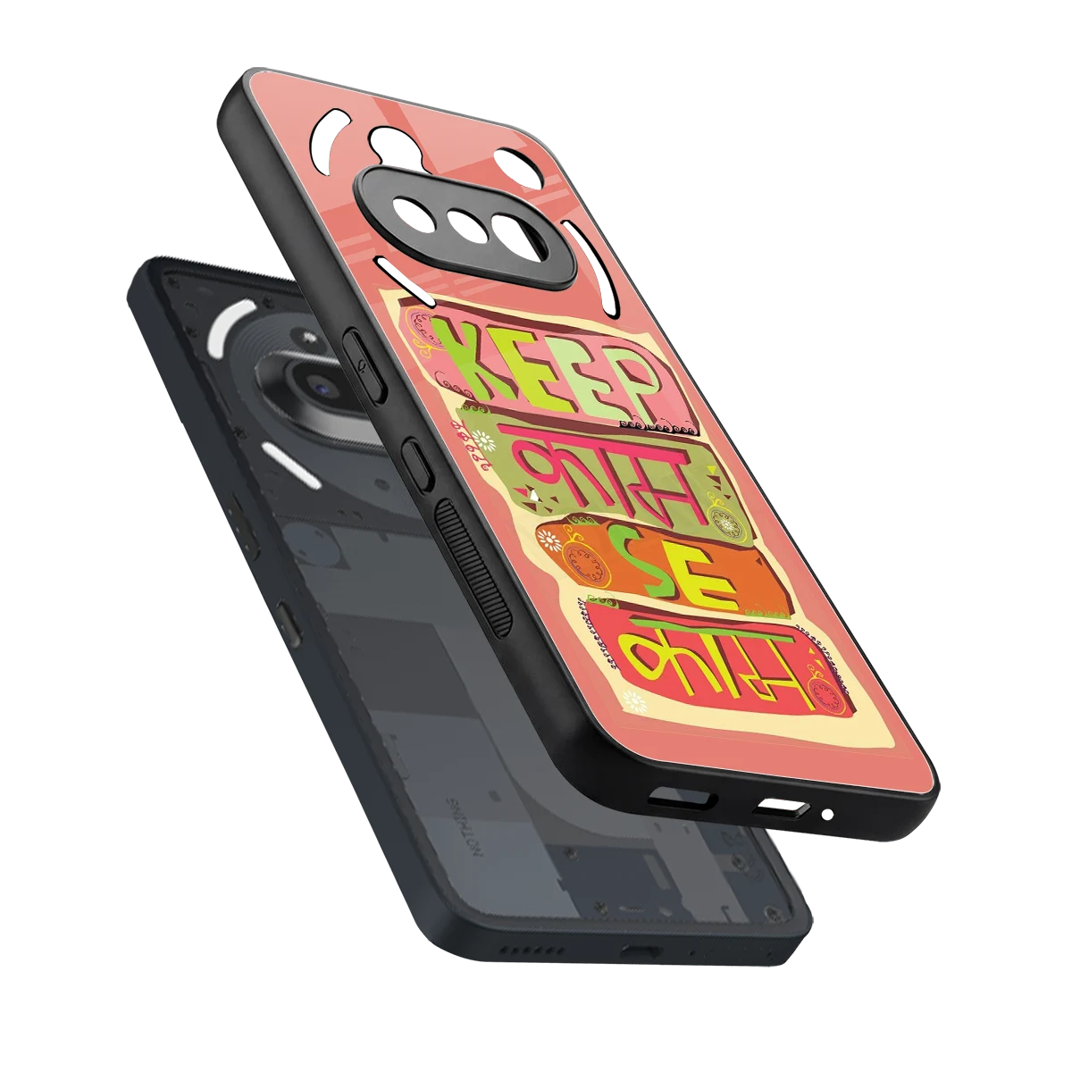 Kaam Se Kaam sleek nothing phone 3a cover with tempered glass back and TPU edges